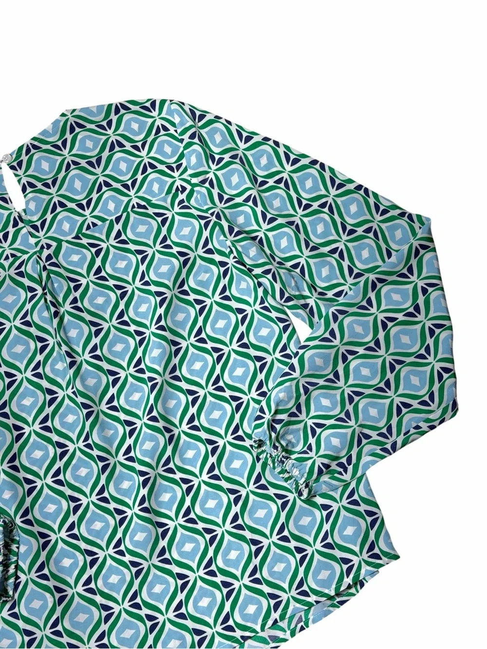 Boden Green Diamond Wave Easy Printed Blouse Top Womens 6 - Picture 8 of 9
